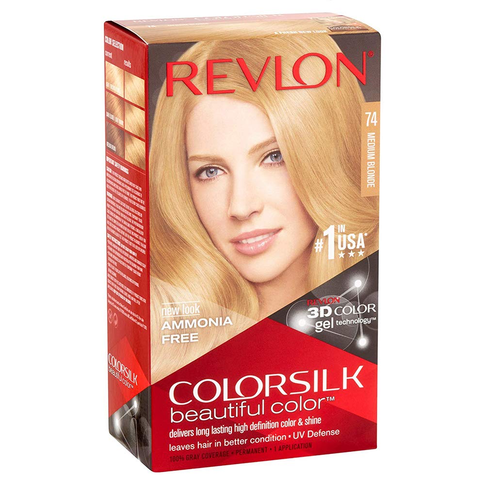 Revlon ColorSilk Hair Color [74] Medium Blonde 1 Each (Pack of 5) Beauty & Personal Care REVLON