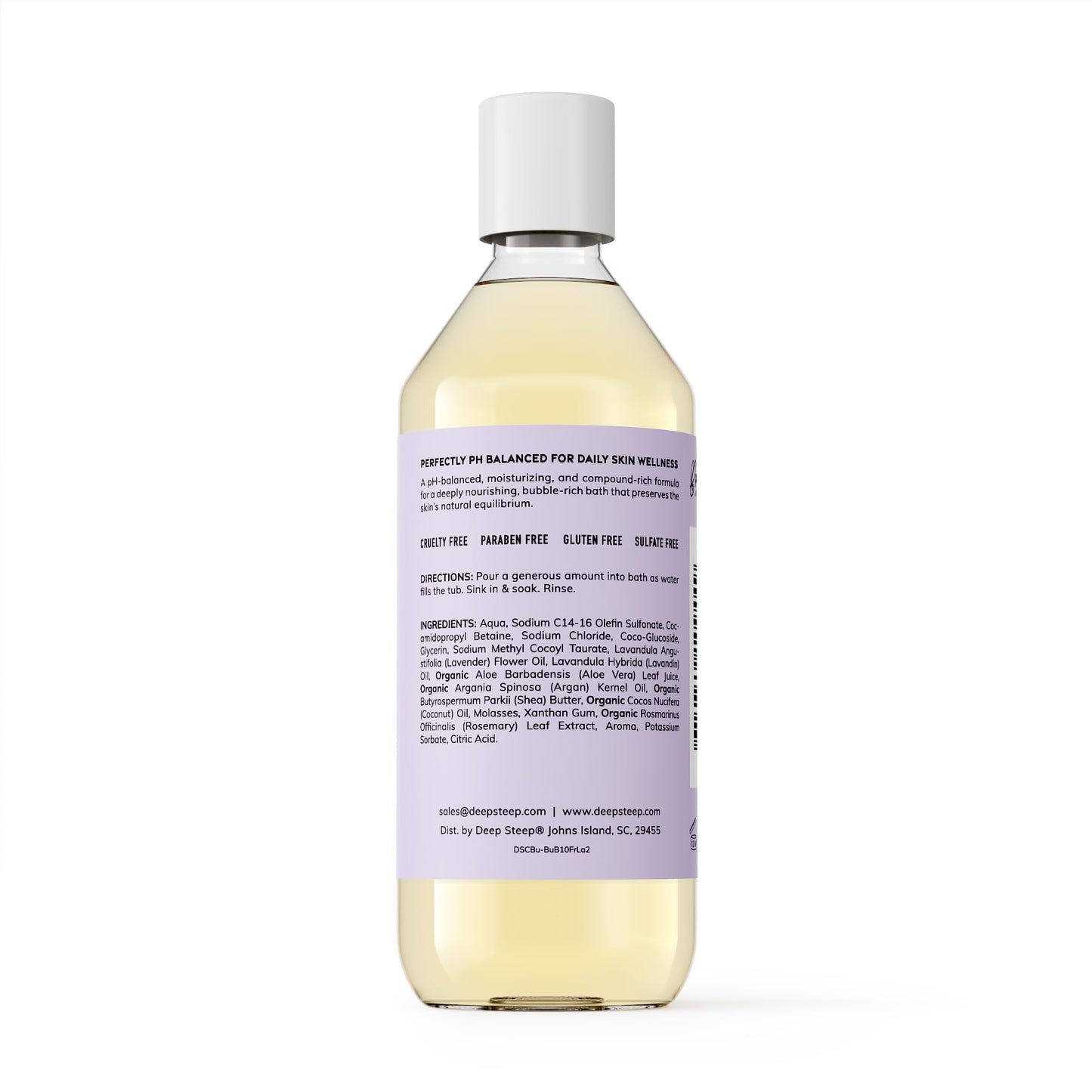 Deep Steep Bubble Bath, Fresh Lavender, 10 oz - Soothing Soak with Shea Butter, Argan Oil, Aloe Vera & Coconut Oil - Vegan, Sulfate-Free, PH-Balanced Beauty & Personal Care Deep Steep