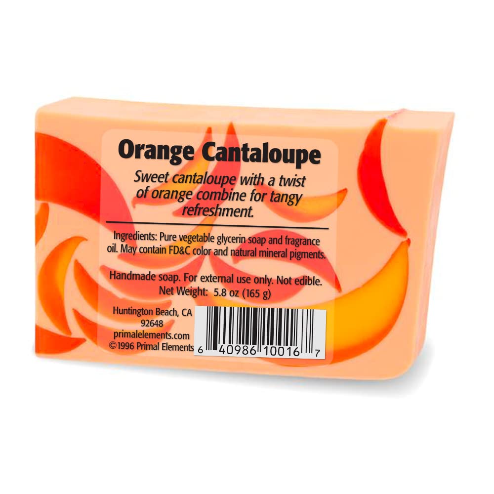Primal Elements Glycerin Bar Soap | Helps All Skin Types, Sensitive, Oily & Dry Skin | NO PARABENS, VEGAN, GLUTEN FREE, 100% VEGETABLE BASE - (Orange Beauty & Personal Care Primal Elements