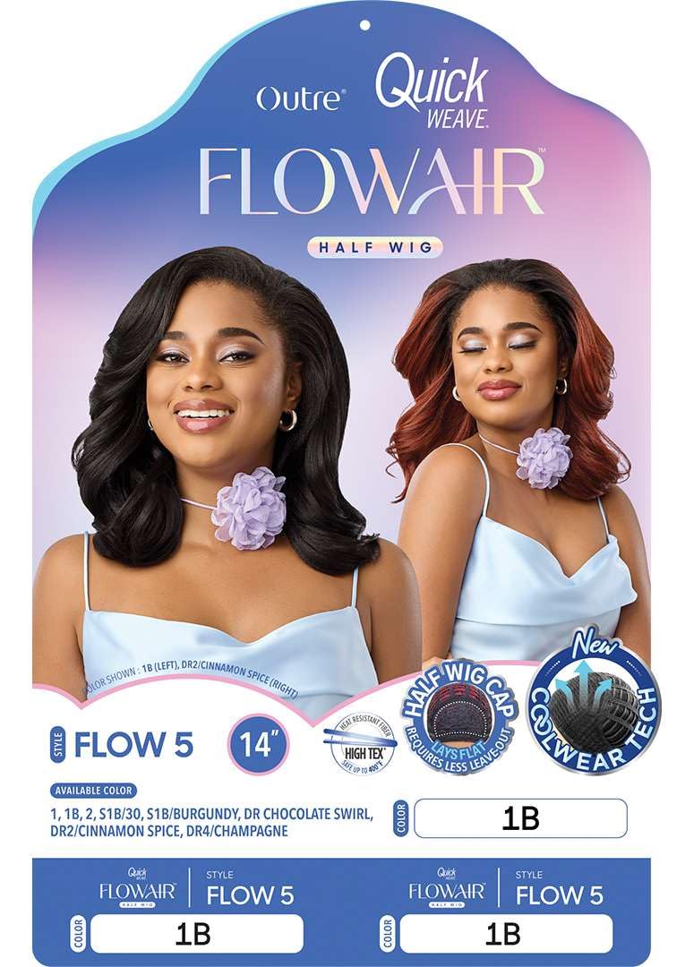Outre Quick Weave Synthetic Half Wig - Flowair - Flow 5 (DARK BROWN 2)