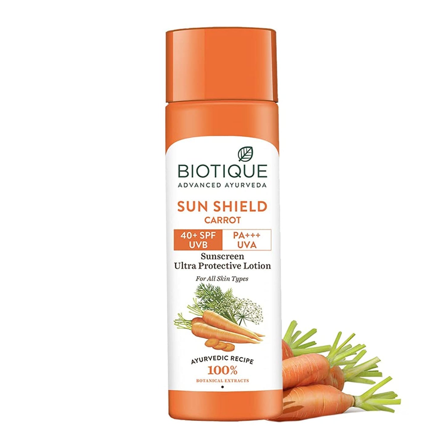 Biotique Face & Body Sun Lotion SPF 40 - Carrot 120ml Beauty & Personal Care Biotique