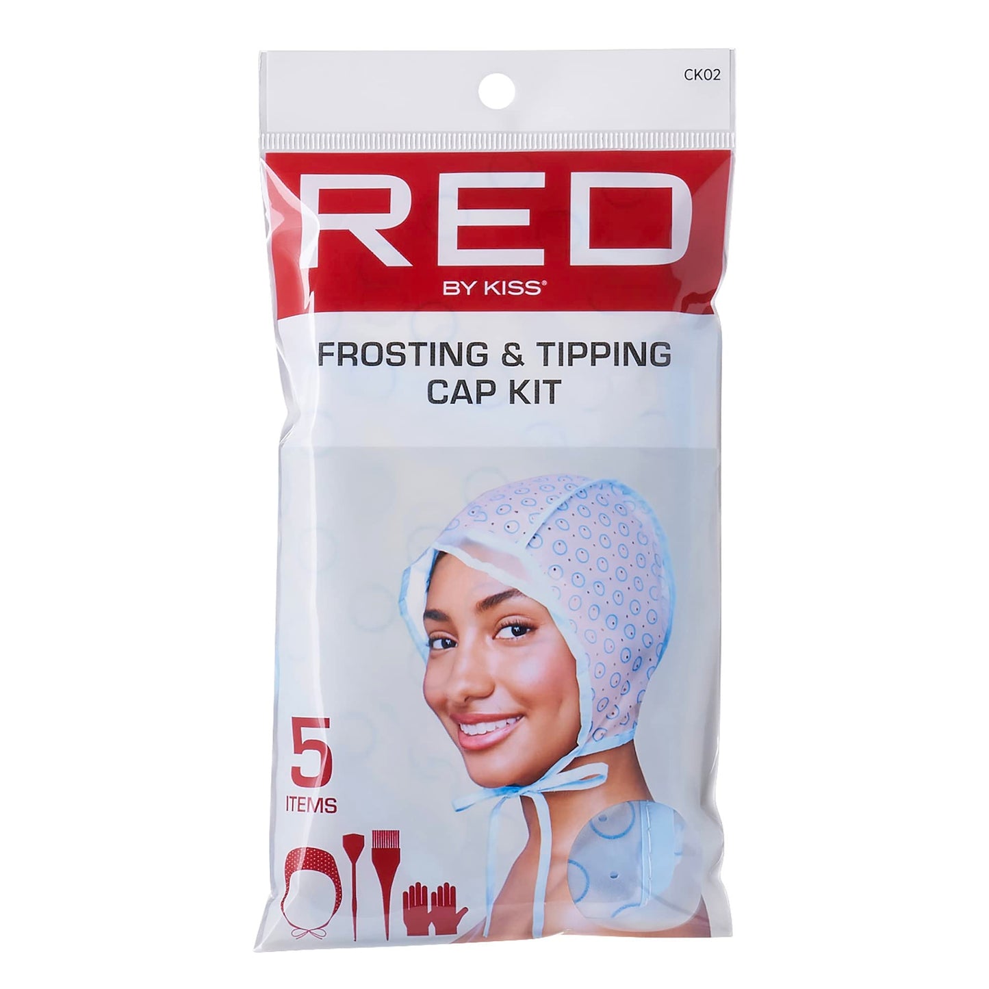 Red by Kiss Hair Dye Coloring and Highlighting Kit Frosting and Tipping Cap kit (5 Piece Kit) Beauty & Personal Care Red by Kiss