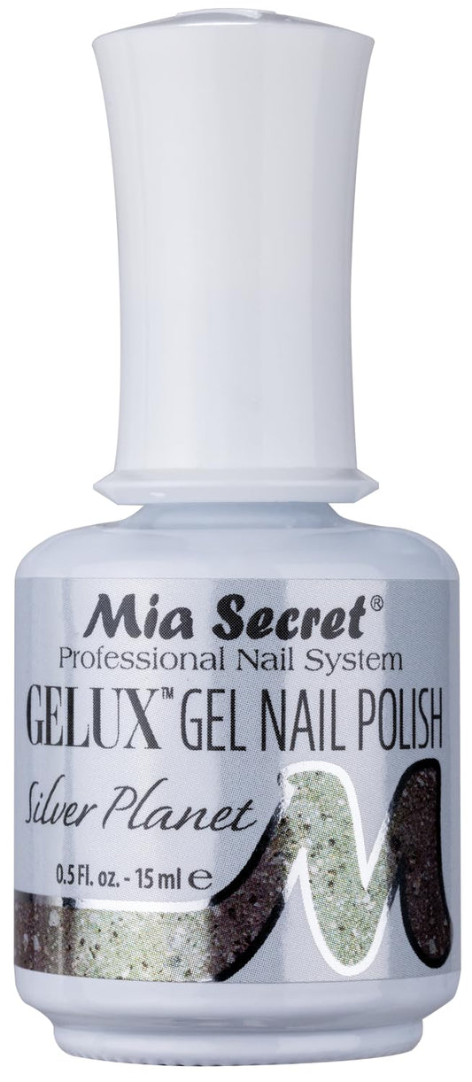 Mia Secret Gelux Nail Polish 0.5 Oz UV Gel-SOAK Off - New Shades 2017 U Pick (Silver Planet)