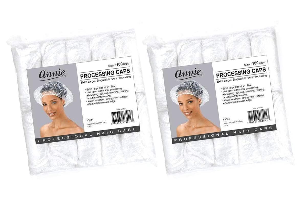 Annie - Processing Caps - Extra Large (21") - Clear - (100) Count - (2) Packs - Disposable - Any Processing Beauty and Personal Care Annie