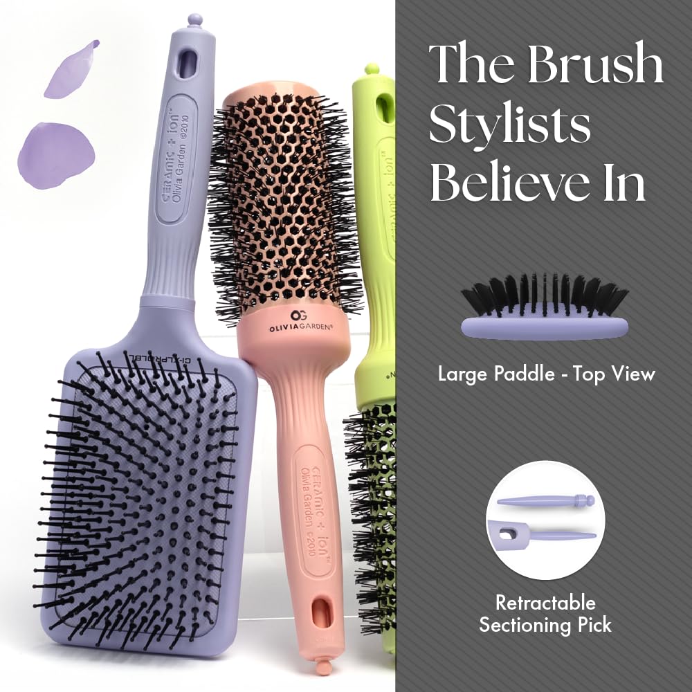 Olivia Garden Ceramic + Ion XL Pro Hair Brush, Blossom limited edition Beauty & Personal Care Olivia Garden