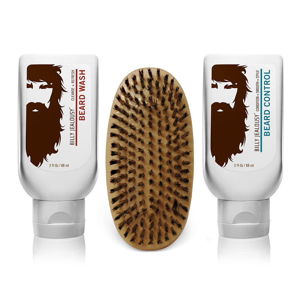 Billy Jealousy Original Beard Envy Facial Hair Refining Kit with Beard Wash Facial Hair Control and Boar Bristle Brush for Clean, Hydrated, Soft Beauty & Personal Care Billy Jealousy