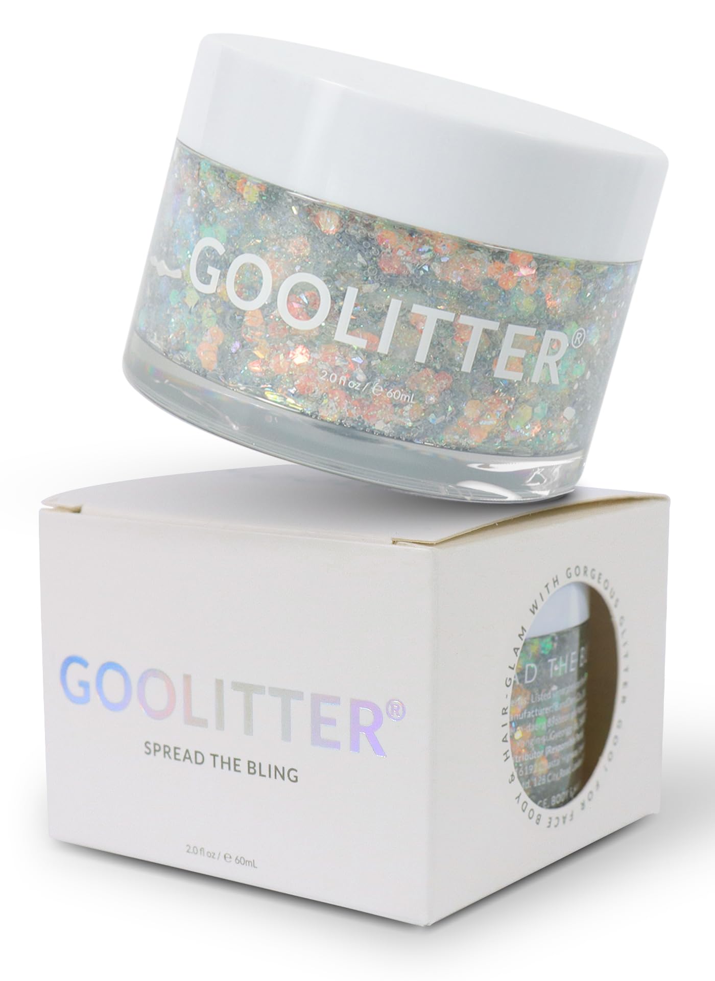 Goolitter Face, Body & Hair Holographic Clear White Glitter Gel [Snowy Cloud] 2oz (60mL) | Chunky | K-Beauty | Halloween, Festival, EDM, Rave, Party Beauty & Personal Care GOOLITTER
