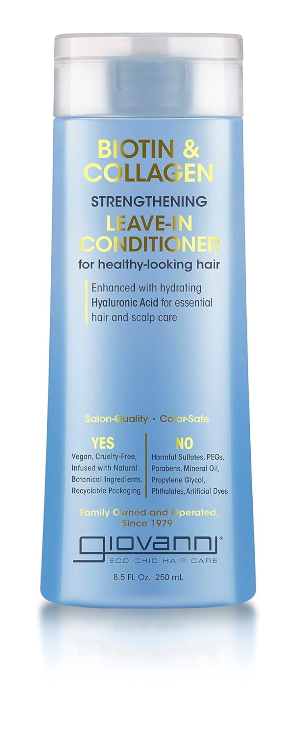 GIOVANNI Biotin & Collagen Leave-In Conditioner, Strengthening, 8.5 oz