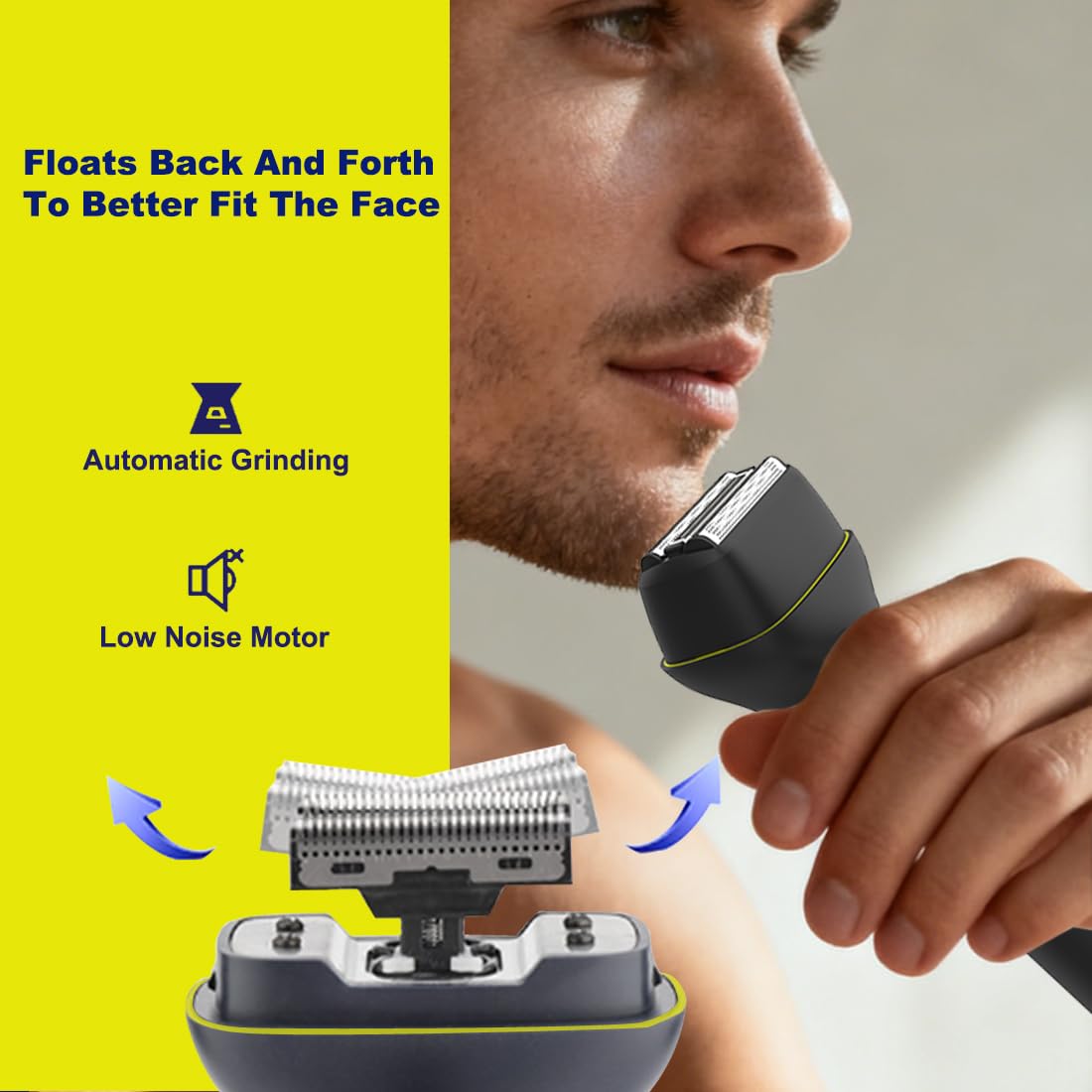 2-in-1 Electric Foil Shavers for Men, IPX6 Waterproof Shaver and Nose Hair Trimmers, Independent Floating Blade Head, LED Power Display, Type-C Fast Beauty and Personal Care KANLINS