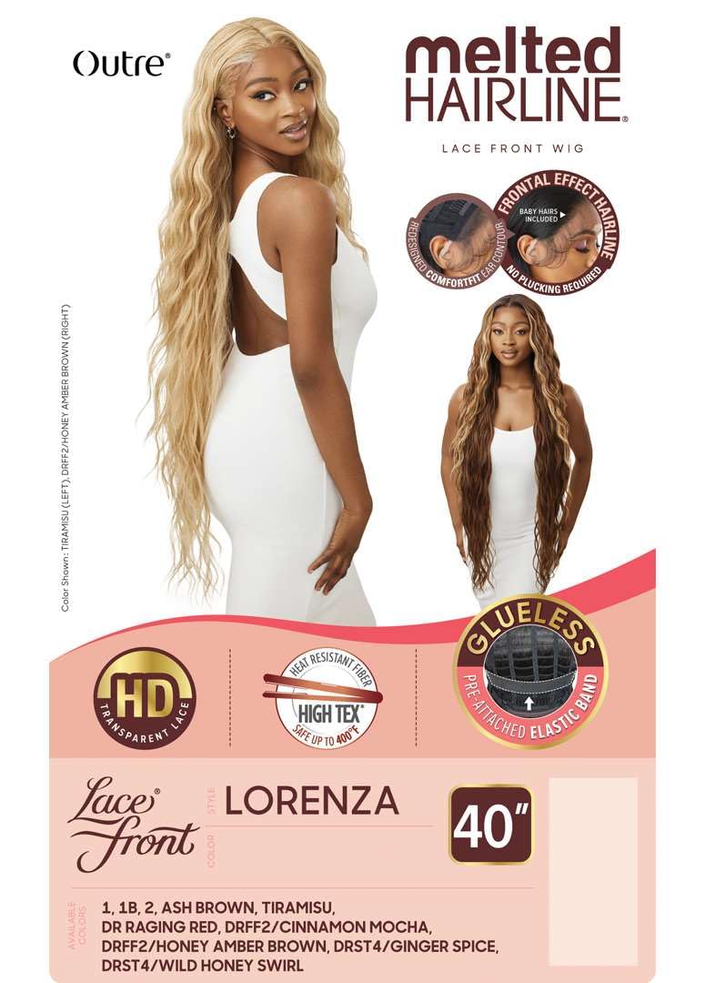 Outre Lace Front Wig - Melted Hairline - Lorenza (DRST4/WILD HONEY SWIRL)