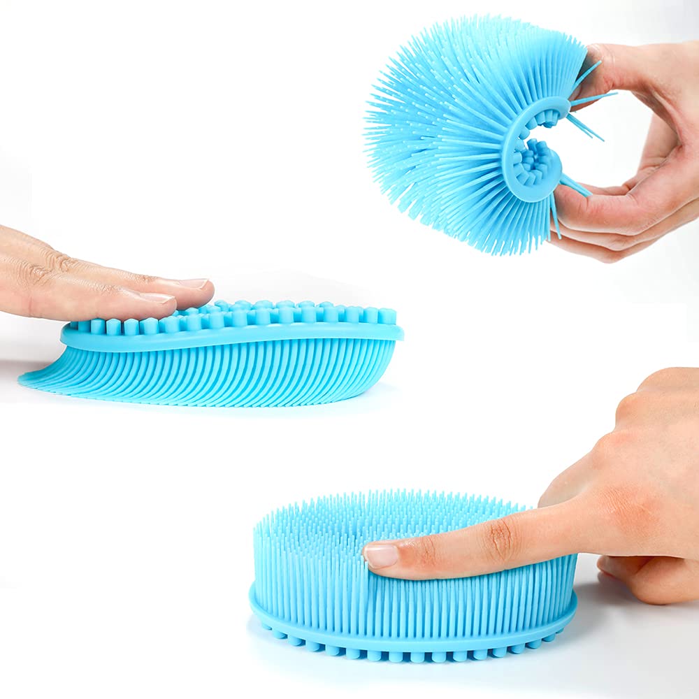 TDHDIKE Silicone Body Scrubber Loofah - Set of 3 Soft Exfoliating Body Bath Shower Scrubber Loofsh Brush for Sensitive Kids Women Men All Kinds Beauty & Personal Care TDHDIKE