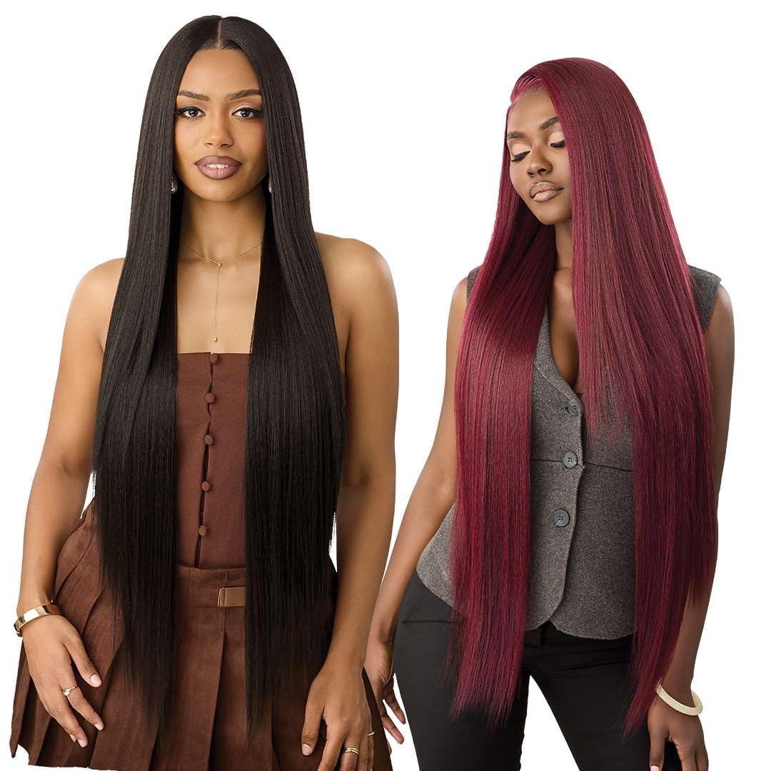 Outre Lace Front Wig - Perfect Hair Line 13X6 - NUEBLEND - Human Hair Blend - Straight 40" (DR4/SANDY BLONDE)