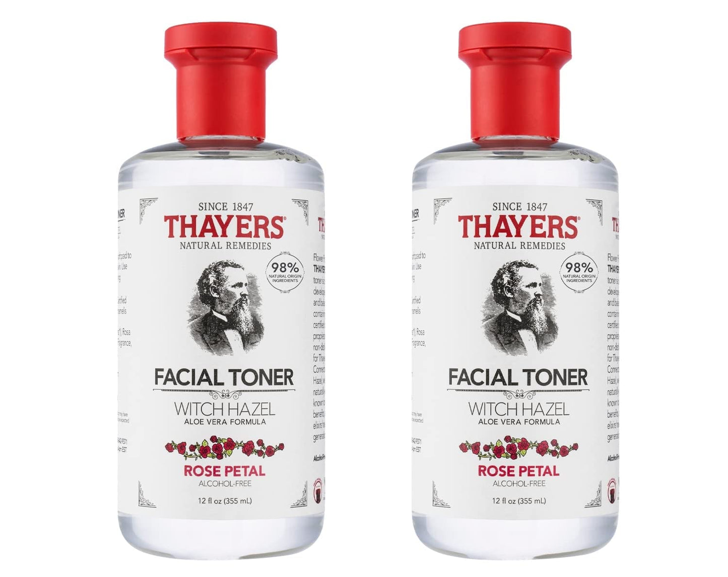 THAYERS Alcohol-Free, Hydrating Rose Petal Witch Hazel Facial Toner with Aloe Vera Formula, Vegan, Dermatologist Tested and Recommended, 12 Oz (Pack Beauty & Personal Care THAYERS