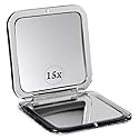 MIRRORVANA Small Compact 15X Magnifying Mirror for Travel - Handheld, Foldable & Lightweight - Mini Pocket-Sized Magnified Mirror for Purse - Square Beauty & Personal Care MIRRORVANA