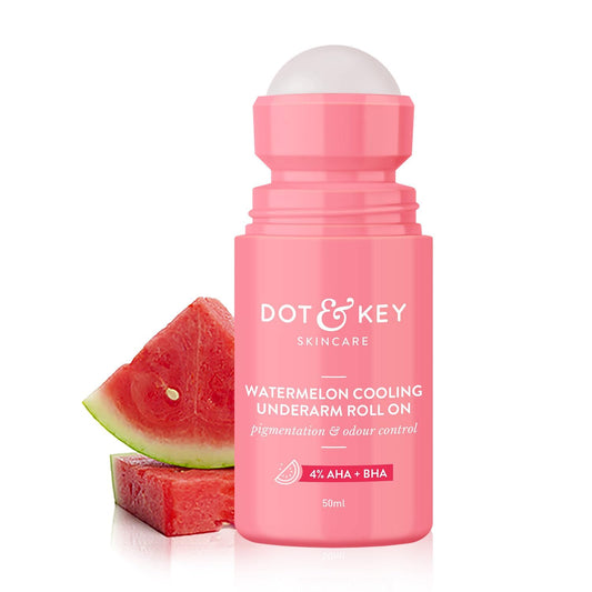 Dot&Key's Watermelon Cooling Underarm Roll On with AHA BHA for Odor Control, Fresh Aqua Fragrance, Sweat Control, Exfoliating Formula for Men, Women Beauty and Personal Care FOUNTINA