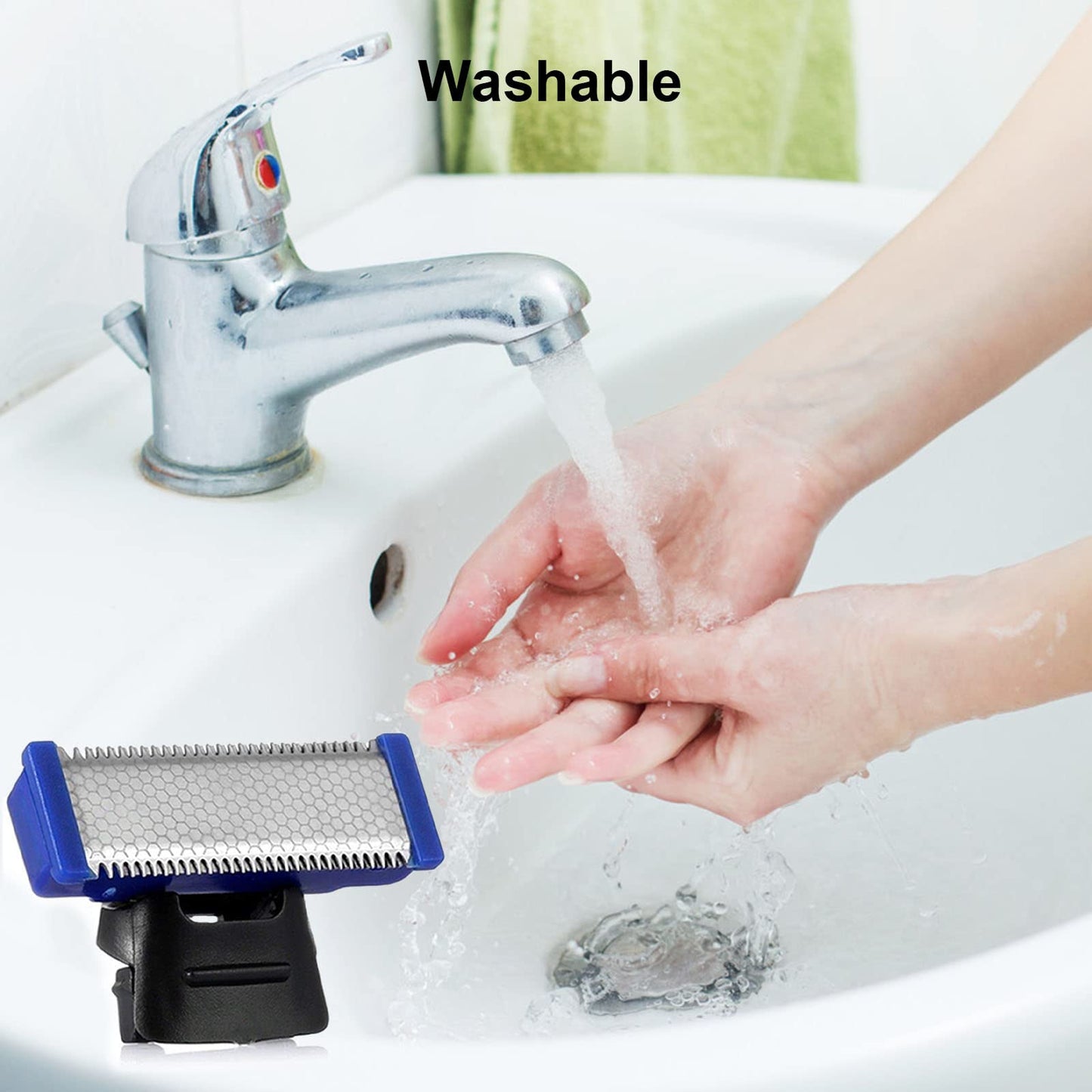 4PCS LinMei Shaver Replacement Heads Compatible for 1st Generation Microtouch Solo Men's Rechargeable Full Body Hair Trimmer and Shaver Replacement Beauty and Personal Care LinMei