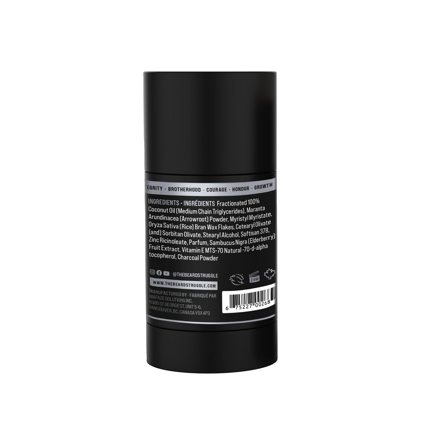 The Beard Struggle Natural Deodorant - Marauder’s Defense - 100% Natural Deodorant - Aluminum Free - Charcoal Infused - Silver Collection, Alfheim's Beauty and Personal Care The Beard Struggle