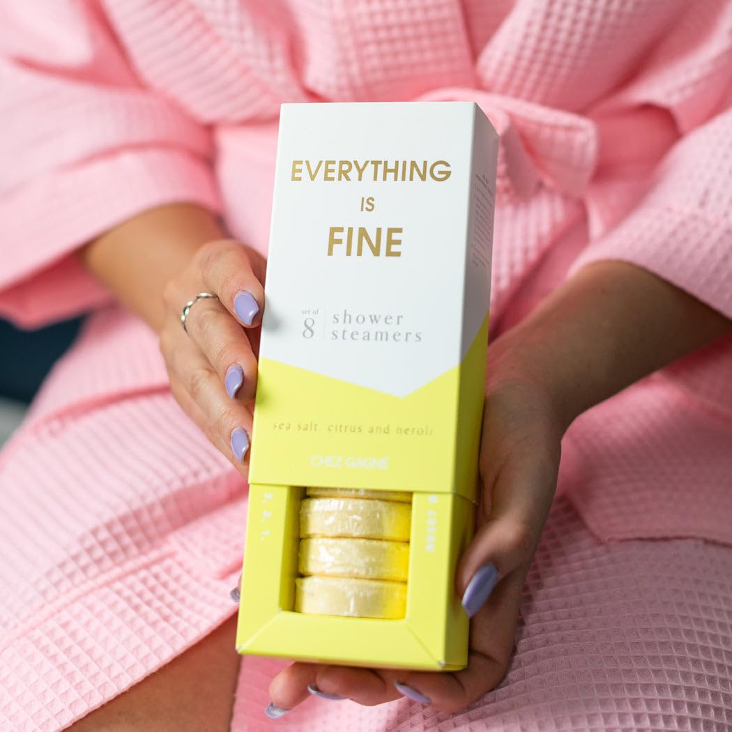 Aromatherapy Shower Steamers - Everything is Fine - Sea Salt Citrus + Neroli, Set of 8 - Vegan, Cruelty-Free, Made in USA - Paraben, Sulfate Beauty and Personal Care Chez Gagné