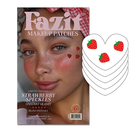 Fazit Makeup Patches - Strawberry Speckles - Glow Up Make-Up Patches - Cute Glitter Makeup Accessories for Women - Cosmetic Glitter for Face Beauty & Personal Care Fazit