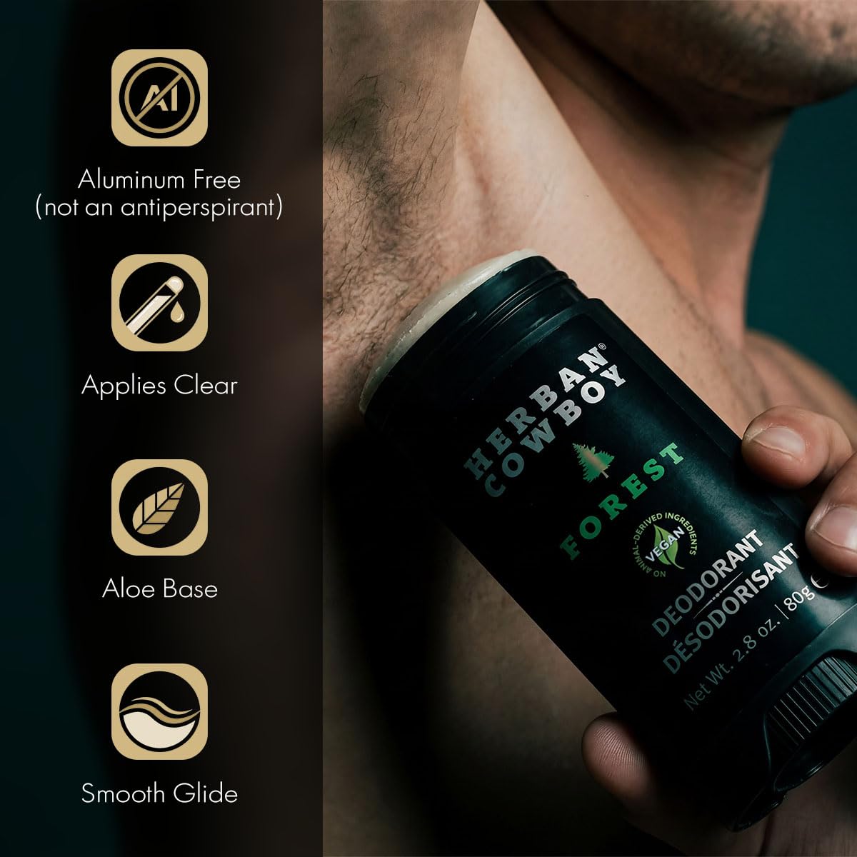 Herban Cowboy Forest Aloe Infused Deodorant with Hints of Cedar, Mandarin, and Black Pepper (2.8 oz) Beauty and Personal Care Herban Cowboy