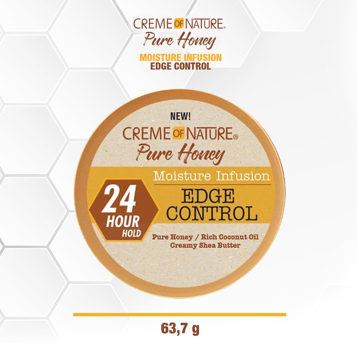 Creme of Nature Pure Honey Moisture Infusion Edge Control, 24-Hour Hold for Sleek Styles, Non-Flaking, Non-Greasy Formula, Stocking Stuffer for Her Beauty & Personal Care Creme of Nature