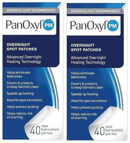 PanOxyl PM Overnight Spot Patches, Advanced Hydrocolloid Healing Technology, Fragrance Free, 40 Count - Pack of 2 Beauty & Personal Care PanOxyl