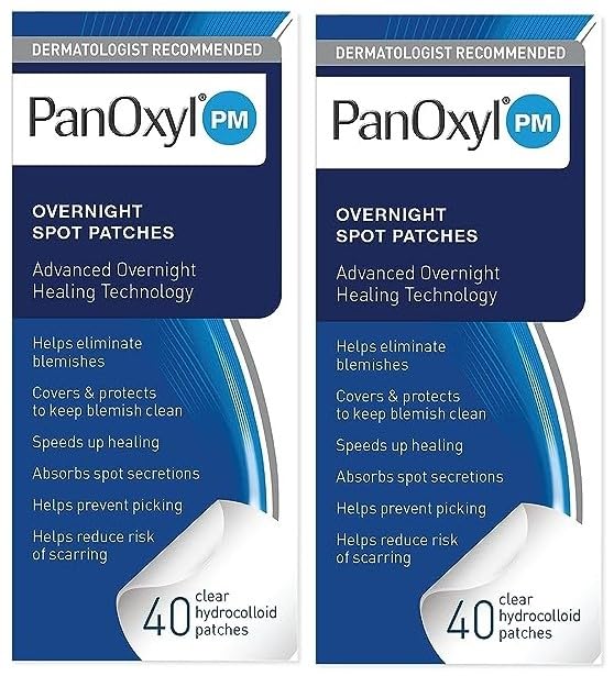 PanOxyl PM Overnight Spot Patches, Advanced Hydrocolloid Healing Technology, Fragrance Free, 40 Count - Pack of 2 Beauty & Personal Care PanOxyl