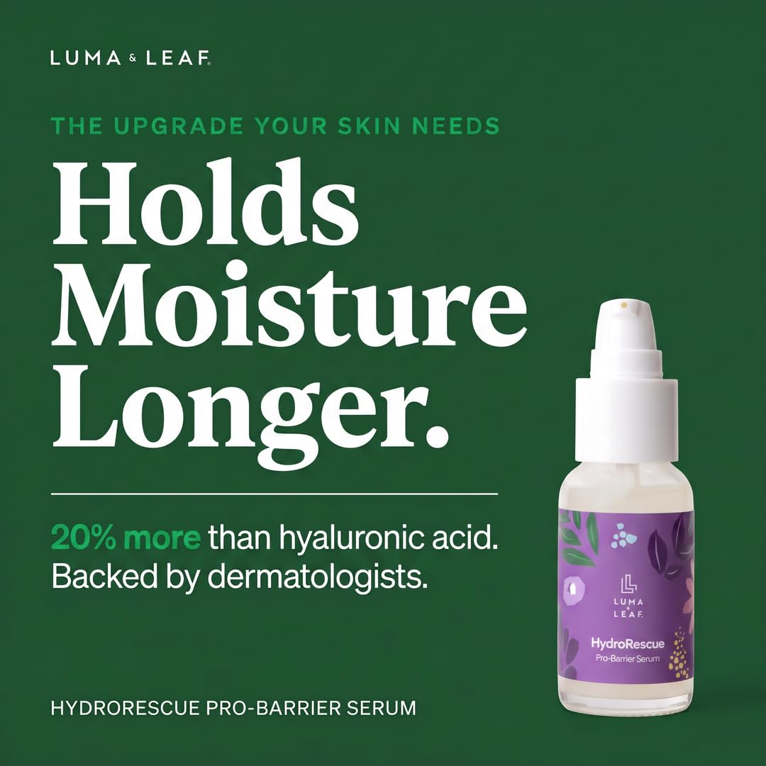 Beta Glucan Serum for Face, Skin Barrier Repair for Dry & Sensitive Skin, Tremella Mushroom & Hyaluronic Acid, Lightweight Hydrating Serum, Vegan, 1 Beauty & Personal Care LUMA & LEAF