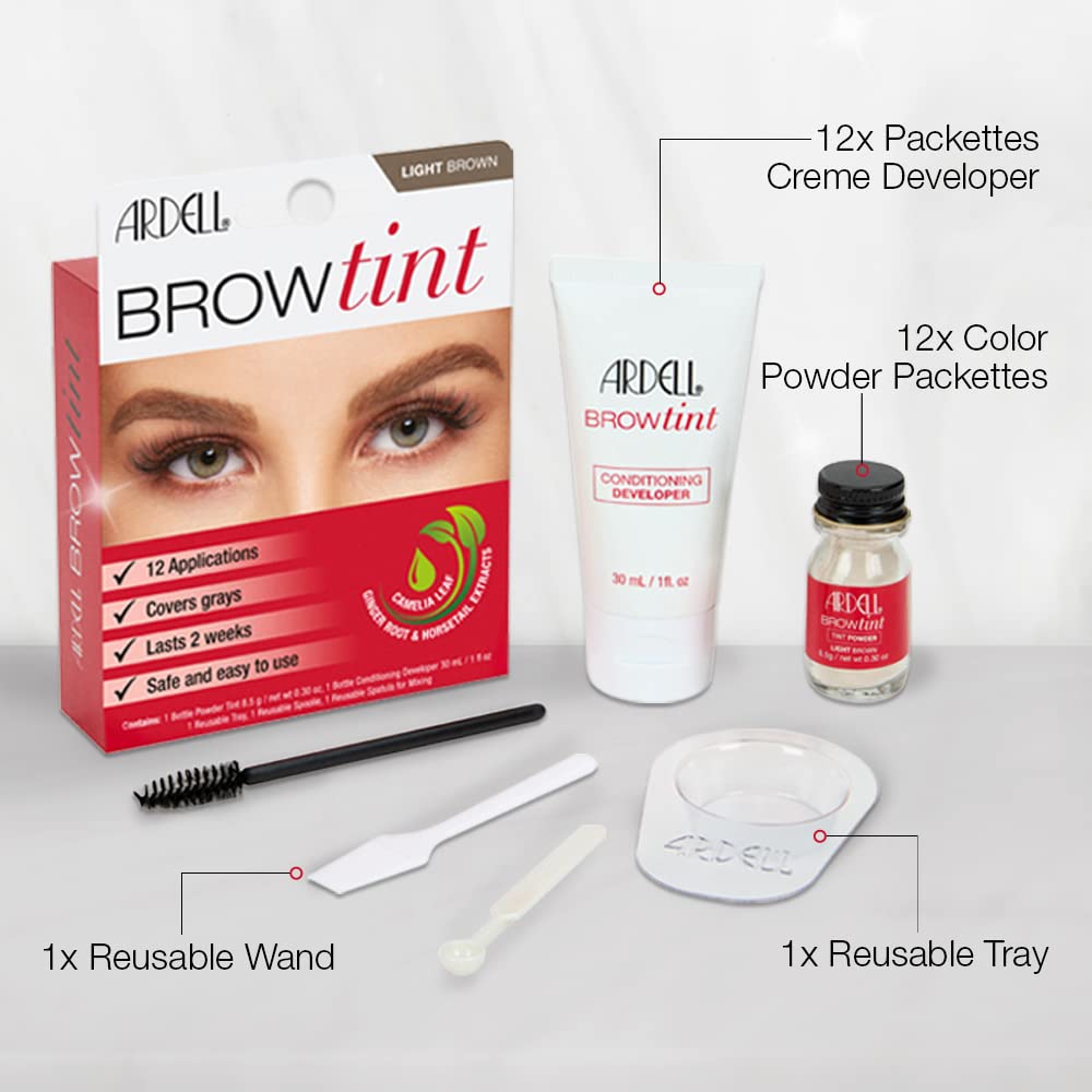 Ardell Brow Tint Color Kit Light Brown Eyebrow Tint for Fuller Brows 1 Pack Beauty and Personal Care Ardell