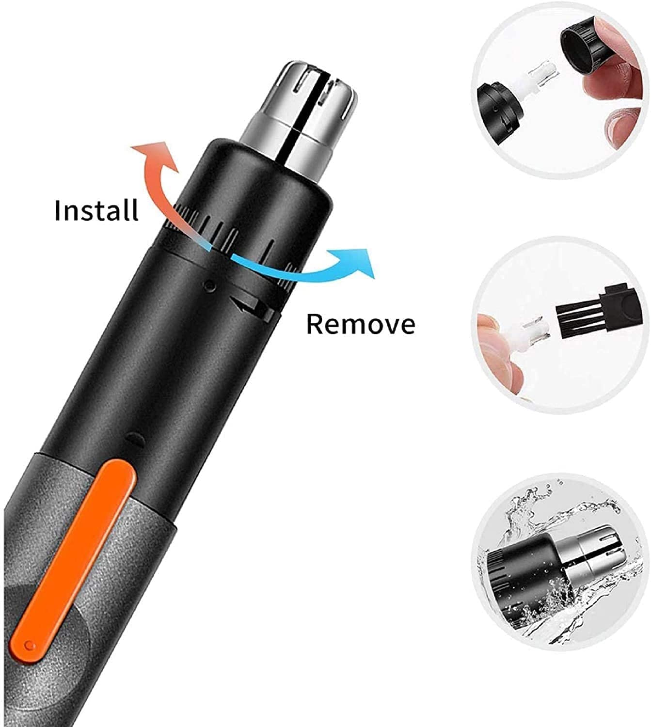 LEONYS Mini Ear Nose Hair Trimmer, Portable Ear and Nose Hair Trimmer for Men and Women, USB Rechargeable, Black Beauty and Personal Care LEONYS
