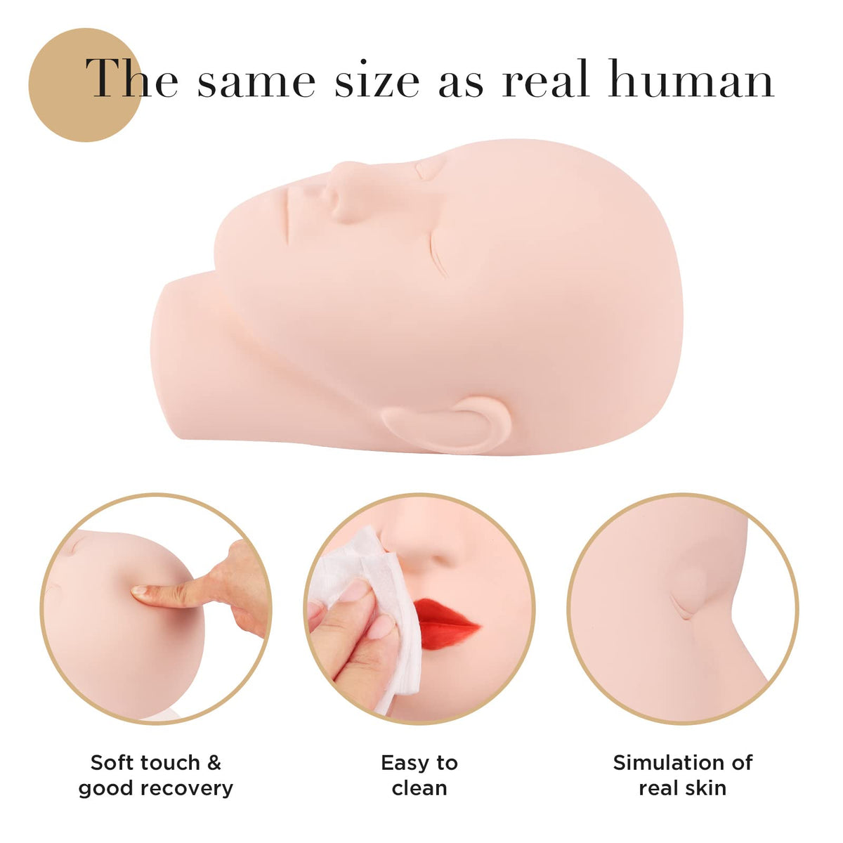 LASHVIEW Lash Mannequin Head, Practice Training Head for Make Up and Lash Extention,Cosmetology Face Head,Soft-Touch Rubber,Easy to Clean by Skincare Beauty & Personal Care LASHVIEW