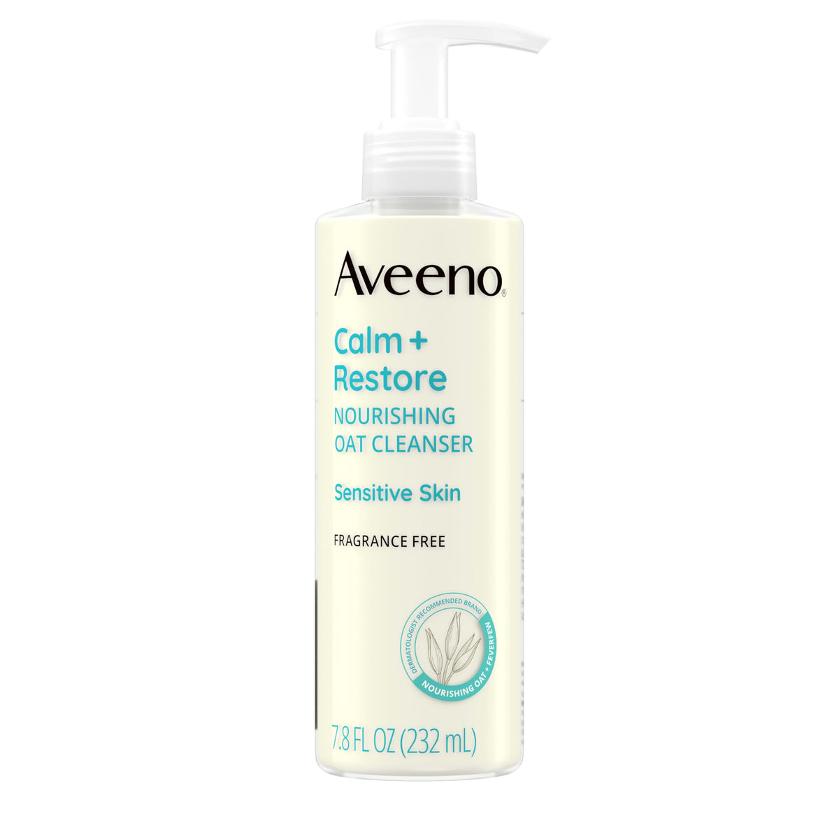 Aveeno Calm + Restore Facial Cleanser for Sensitive Skin, Hydrating Gentle Milky Face Cleanser with Nourishing Oat and Feverfew, Hypoallergenic Beauty & Personal Care Aveeno