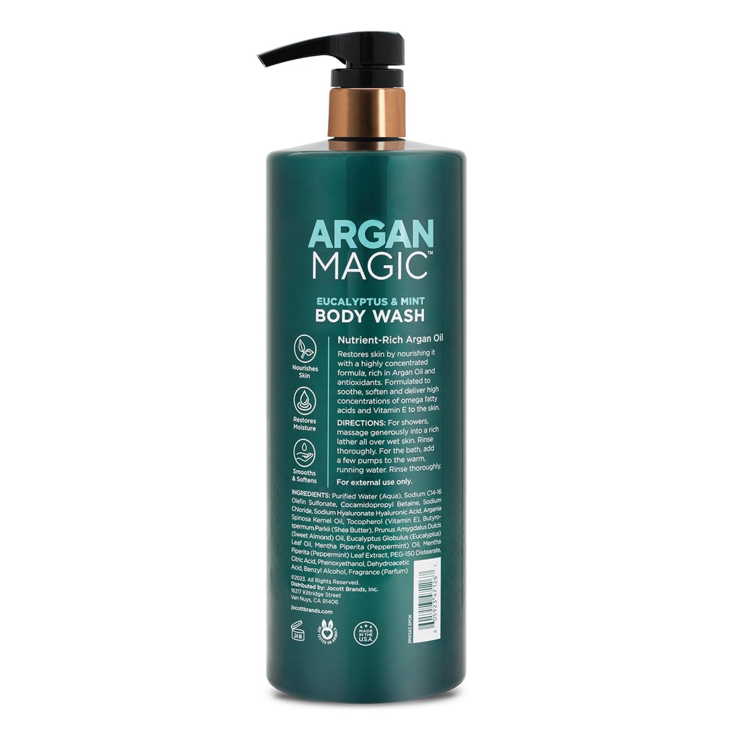 Argan Magic Eucalyptus & Mint Body Wash with Argan Oil - Cleanses, Hydrates & Invigorates with Refreshing Eucalyptus & Mint | Made in USA (32 Fl Oz) Beauty & Personal Care Argan Magic