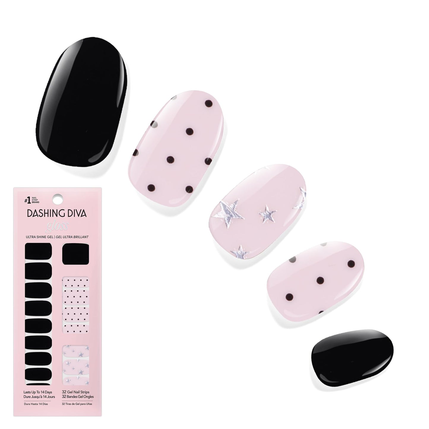 Dashing Diva Gloss Nail Strips - Matchy Matchy - UV Free, Chip Resistant, Long Lasting Gel Stickers - Contains 32 Wraps, 1 Prep Pad, 1 File Beauty and Personal Care Dashing Diva Default Title
