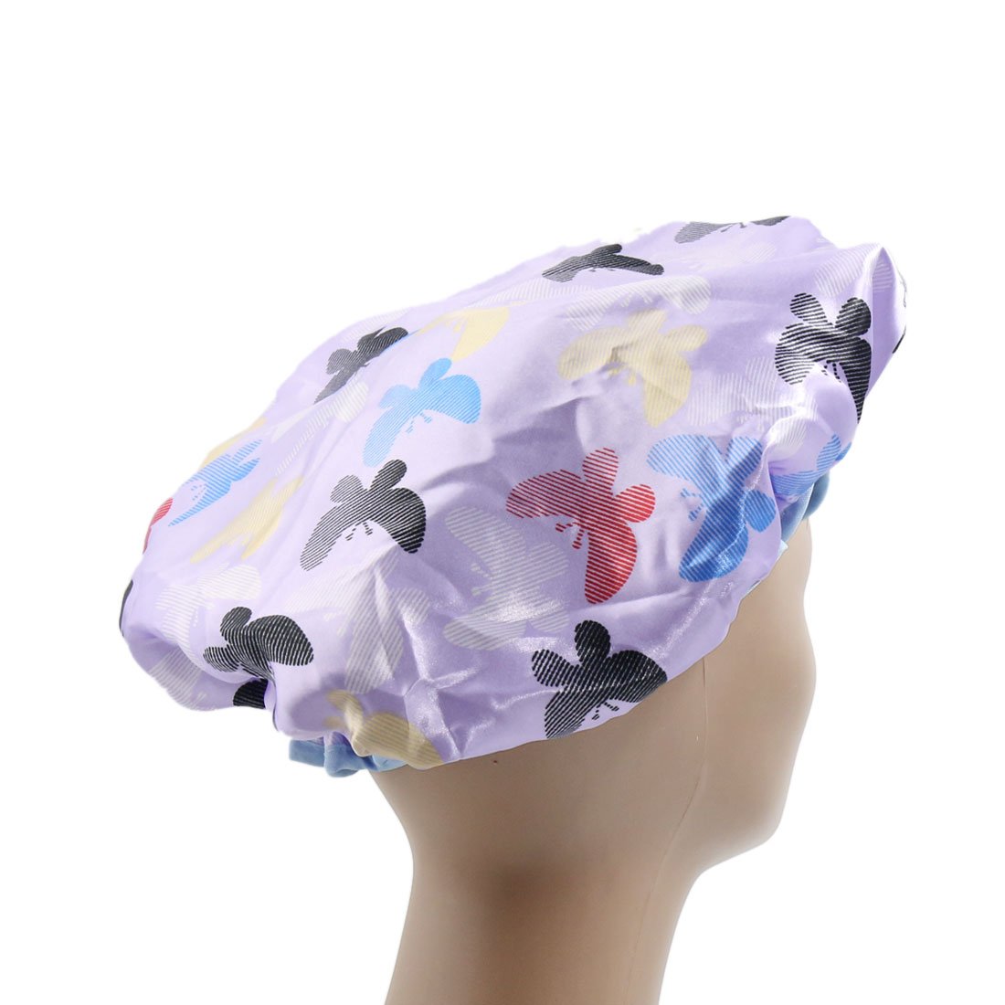 Ruilogod Purple Polyester Dual Layer Waterproof Elastic Shower Bath Salon Hair Cap Hat (id: 32d 432 c9b 3e6 44a Beauty and Personal Care Ruilogod