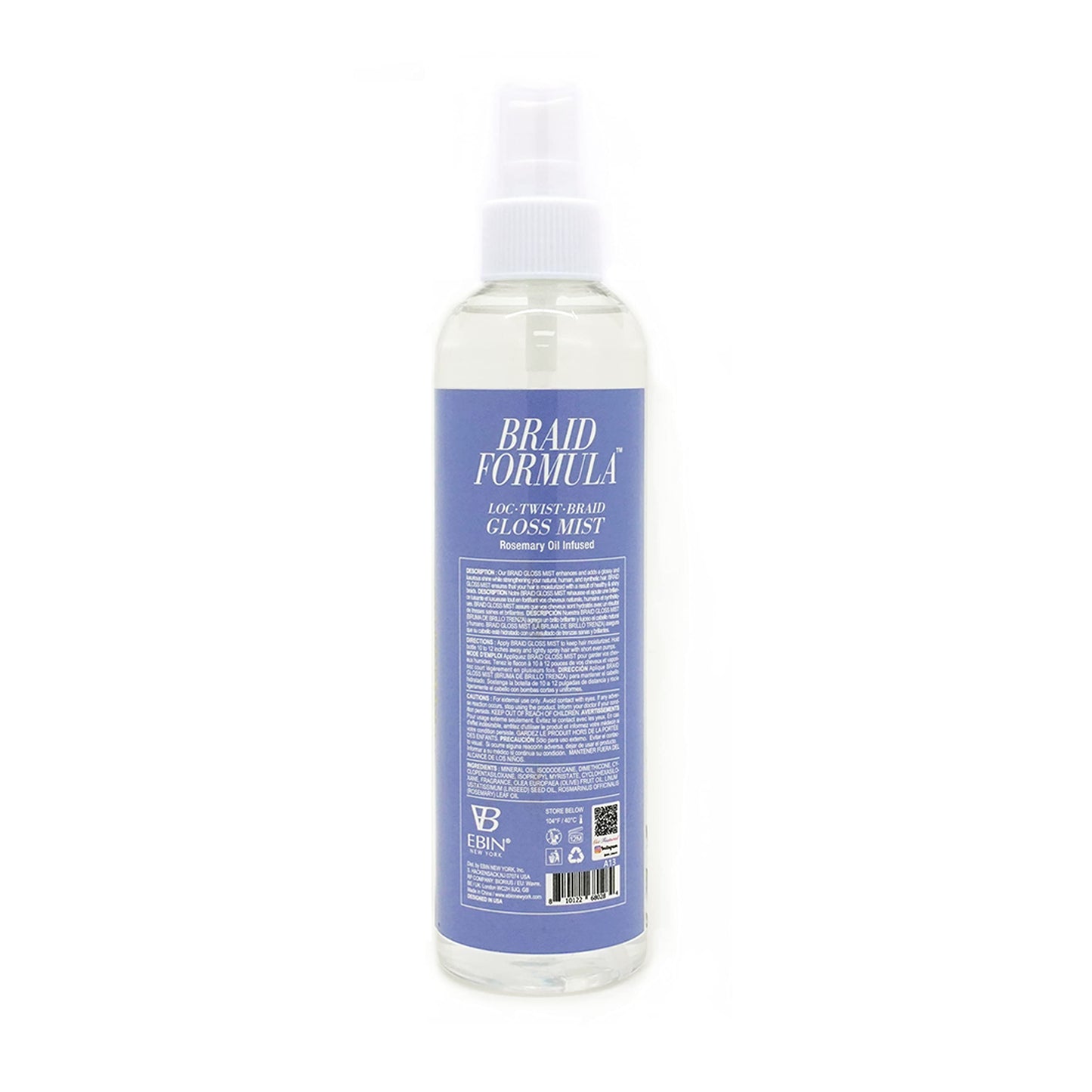 EBIN NEW YORK Braid Formula Loc Twist Braid Gloss Mist - Rosemary Oil Infused, Strengthening, Hydrating, Moisturizing, Scalp Hair mist, Itch relief Beauty & Personal Care EBIN NEW YORK