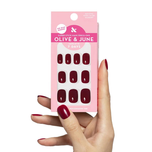 Olive & June Super Stick Press-On Nails, Mulberry