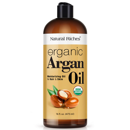 Natural Riches Organic Argan Oil of Morocco 16oz Penetrating Hair oil Deep Moisturizing Serum for Dry, Damaged & Coarse Hair pure Moroccanoil Cold Beauty & Personal Care Natural Riches