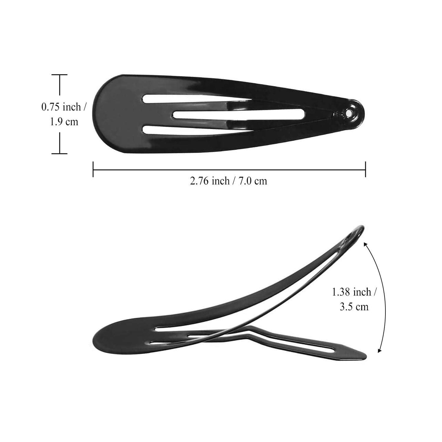 Snap Hair Clips for Women Girls, Funtopia 40 Pcs 7cm / 2.8 Inch Long No Slip Metal Hair Clips, Large Snap Hair Barrettes Hairpins for Thick Hair Beauty & Personal Care Funtopia