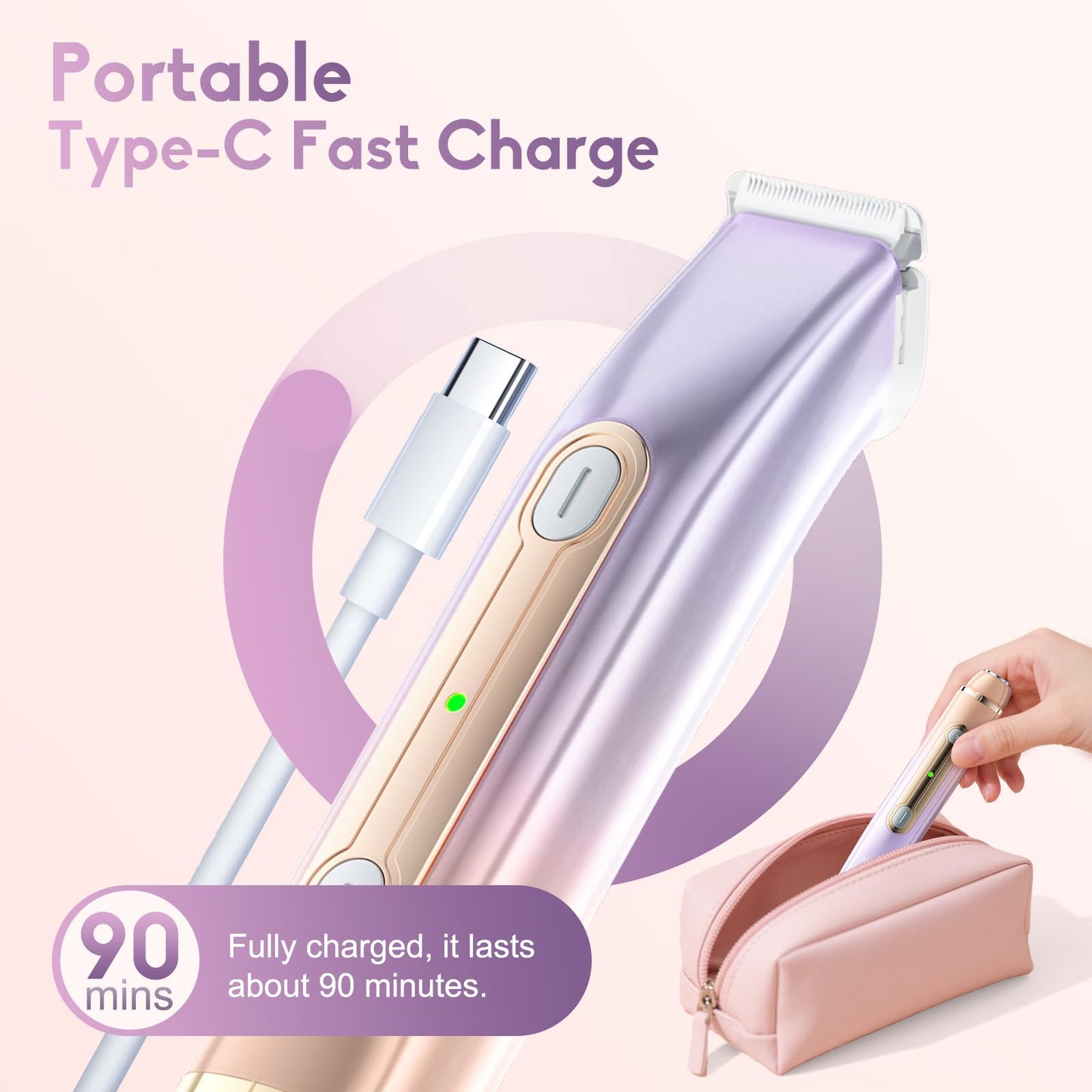 Bikini Trimmer for Women, 2 in 1 Women Electric Shaver Dual Head, Rechargeable Pubic Hair Trimmer with Waterproof, Painless Silk Glide Pro Shaver Beauty and Personal Care Siymeir