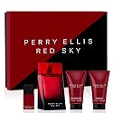 Perry Ellis Red Sky 4-Piece Gift Set - eau de toilette, aftershave, shower gel,EDT travel spray - bergamot, cardamom, juniper, lavender, rosemary Beauty & Personal Care Perry Ellis