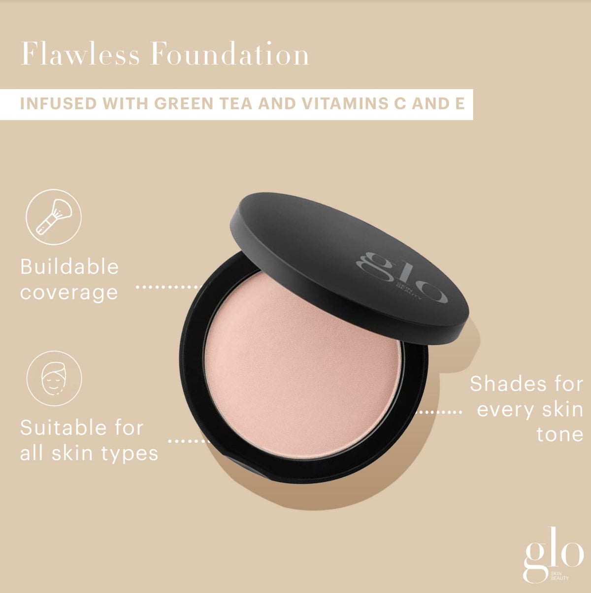 Glo Skin Beauty Pressed Base Powder Foundation Makeup (Beige Light) - Flawless Coverage for a Radiant Natural, Second-Skin Finish Beauty & Personal Care Glo Skin Beauty
