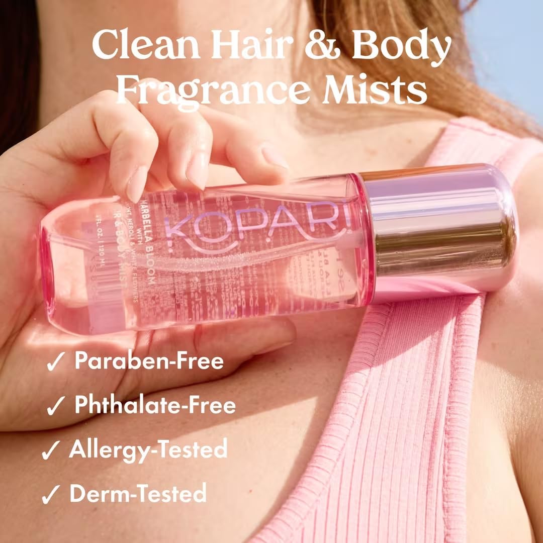 Kopari Hair & Body Mist Marbella Bloom, Long-Lasting Bright Inviting Floral, Blend of Neroli & Bergamot, with a Touch Of Cardamom and Vetiver, 4 oz Beauty & Personal Care Kopari