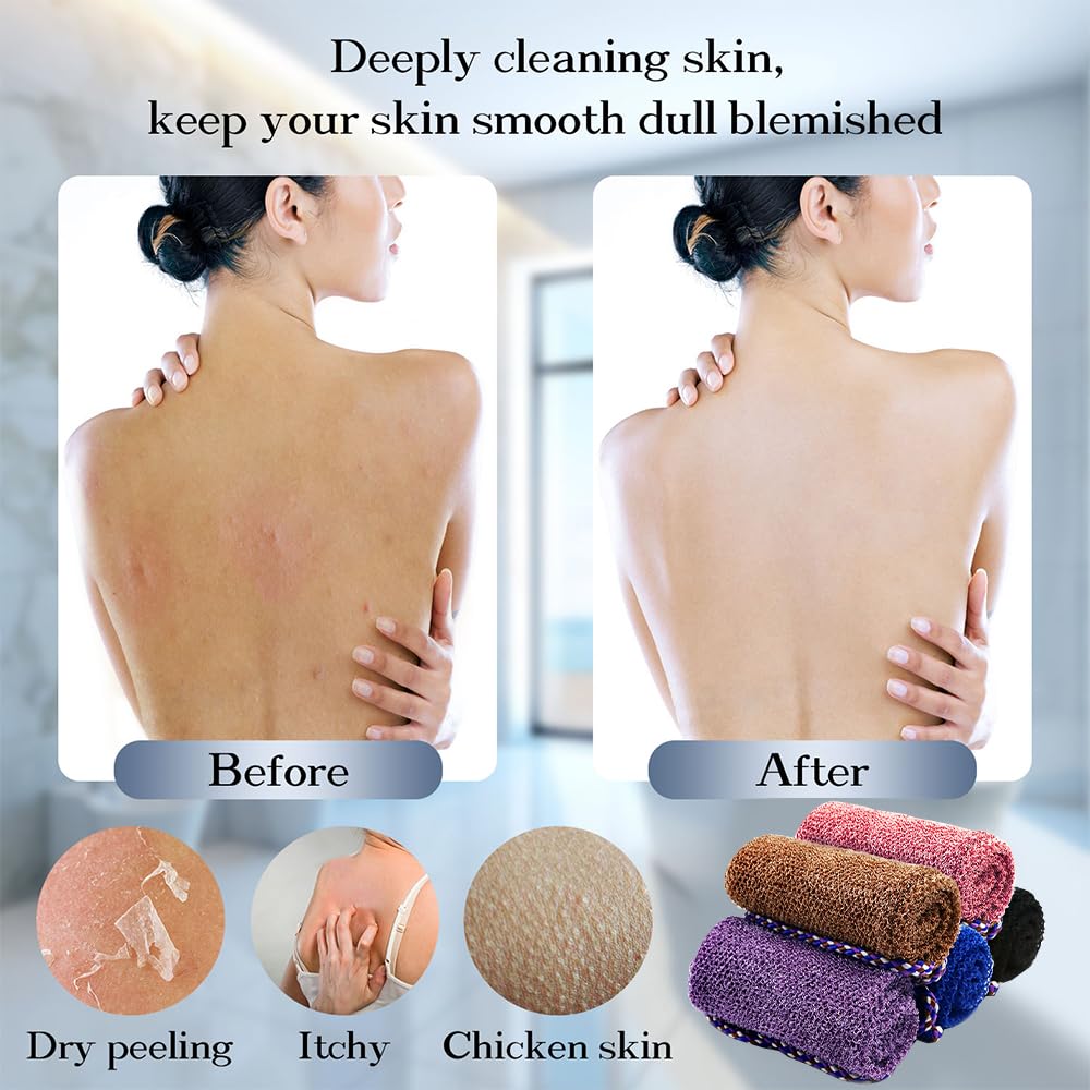 5 Pieces African Net Sponge with Handles Long African Exfoliating Net Washcloth Bath Sponge Net Cloth Wash Net Body Back Scrubber for Shower Loofah Beauty and Personal Care Dr.Pedi
