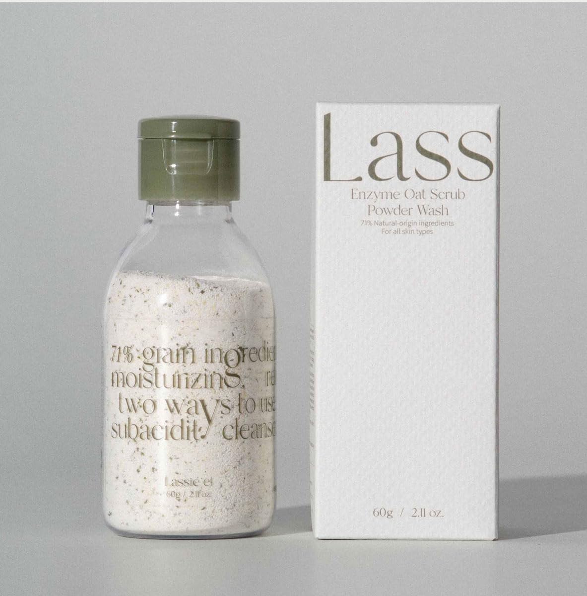 Lassie'el Enzyme Oat Scrub Powder Wash 50g / deep-cleansing Enzyme Wash / Made with EWG green grade ingredients Beauty & Personal Care LASSIE'EL