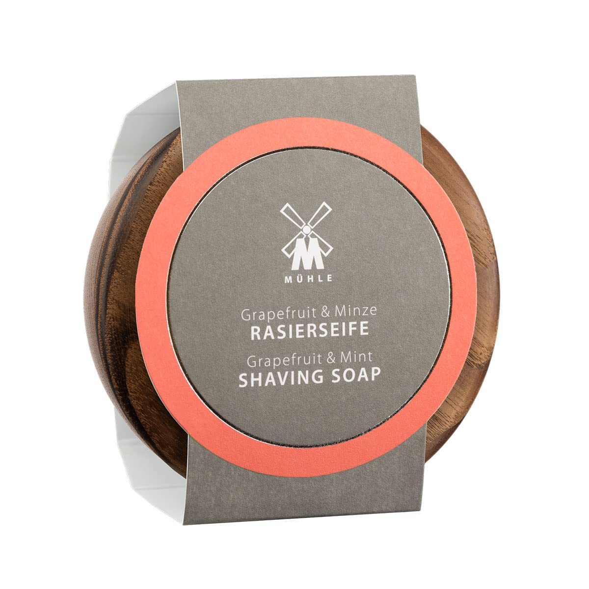 MÜHLE Wooden Bowl With Grapefruit & Mint Shaving Soap, 65 Grams - Shave Soap for Men, Rich & Light Soap Formula, Nurturing Solid Shave Soap Lather Beauty and Personal Care MÜHLE