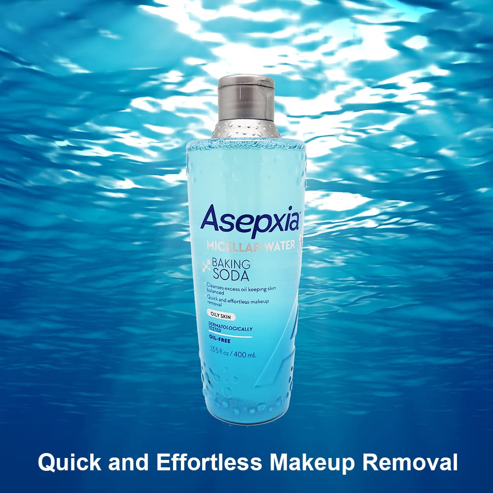 Asepxia Baking Soda Micellar Water Cleanser & Makeup Remover, 13.5 Ounce Beauty & Personal Care Asepxia