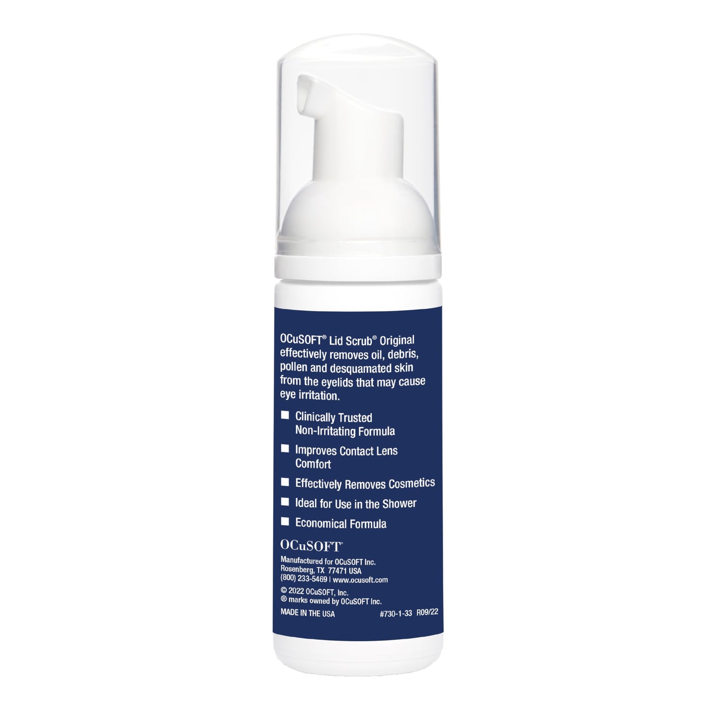 OCuSOFT Original Foaming Eyelid Cleanser - Mild Instant Foam to Remove Oil, Dust, Pollen & Makeup - 1.68 fl oz Beauty and Personal Care OCuSOFT