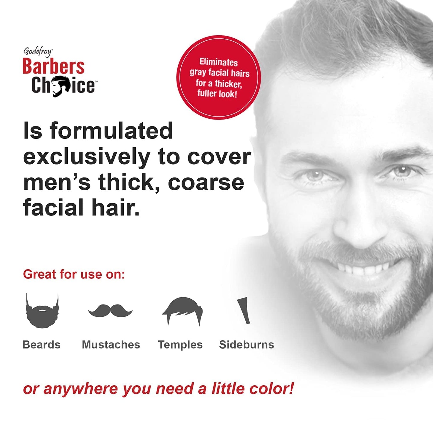 Godefroy Barbers Choice 3 Application Beard and Mustache Color, Medium/Light Brown, 0.3 Pound Beauty & Personal Care Godefroy