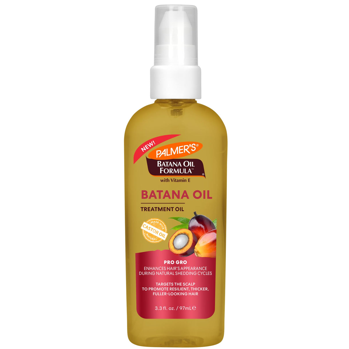 Palmer's Batana Oil Formula Pro Gro Scalp & Hair Oil with Vitamin E (3.3 Fl Oz), Lightweight Nourishing Scalp Treatment, Helps Strengthen Roots &